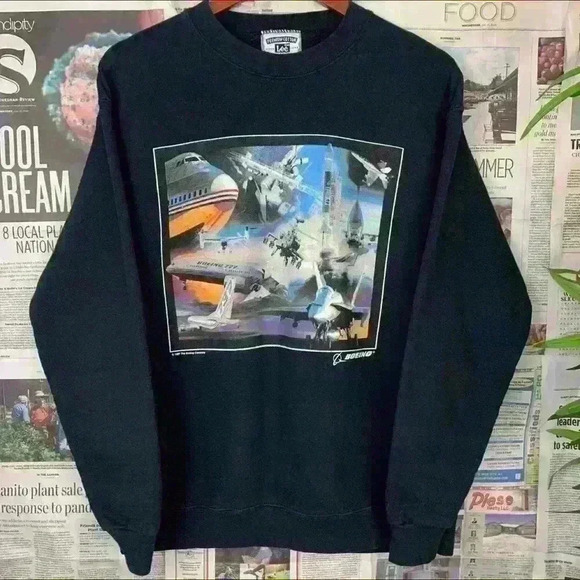 vintage 1997 the boeing company boeing crewneck sweatshirt size medium - Picture 1 of 4